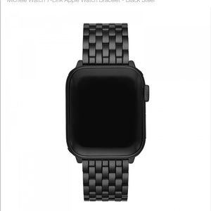 Michele Watch 7-Link Apple Watch Bracelet - Black Steel